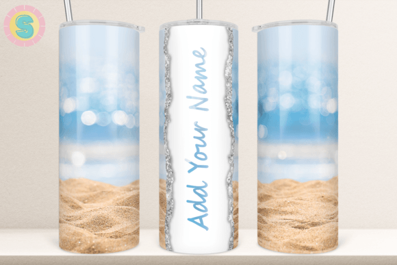 20Oz Beach Summer Tumbler Wrap PNG: Graphics for Crafts