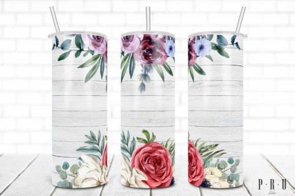 20Oz Skinny Tumbler Flower Sublimation
