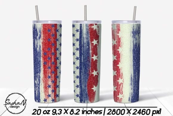 4th of July Sublimation Tumbler PNG: Graphics & Print Templates