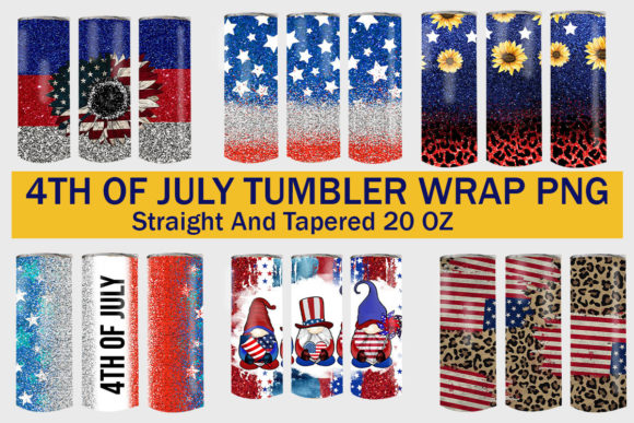 4th of July Tumbler PNG Bundle: Graphics for Crafts