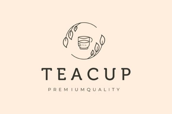 Cup of Tea Premium Line Art Logo Vector: Graphics & Logos for Warm, Handmade Branding