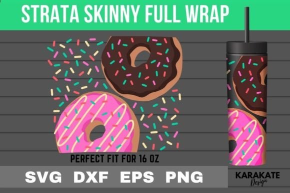 Donuts, 16 Oz Strata Skinny Wrap SVG: Graphics for Crafts & Content