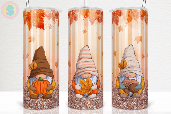 Fall Gnome 20Oz Tumbler Wrap Design PNG