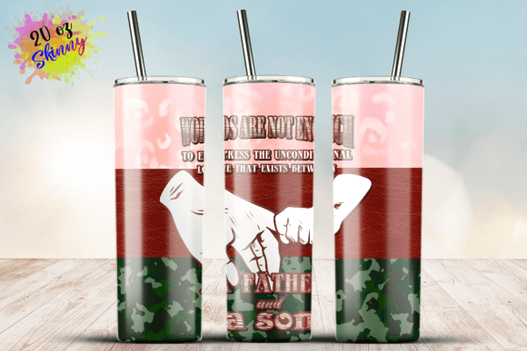 Father and Son 20oz Skinny Tumbler Wrap: Graphics for Crafts