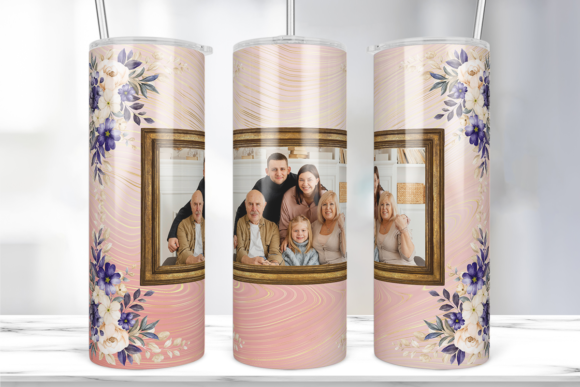 Floral Picture Frame 20oz Tumbler Wrap