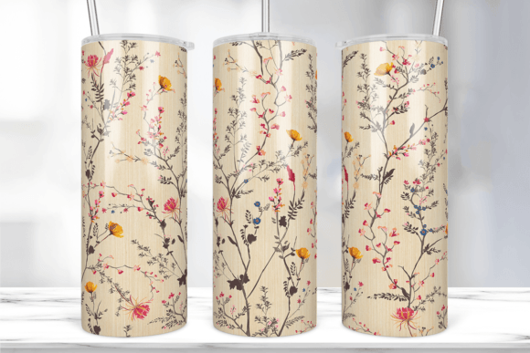 Flower Seamless 20 Oz Tumbler Wrap: Graphics & Print Templates