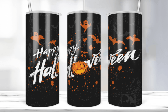 Happy Halloween Tumbler Wrap: Graphics & Print Templates