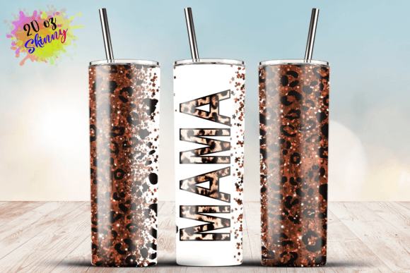 Leopard Mama Skinny Tumbler 20oz Wrap: Graphics for Crafts Brands