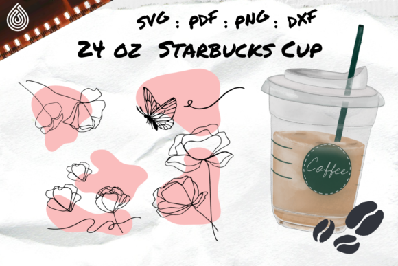 Line Flower Butterfly Graphics: Crafts for Local Branding