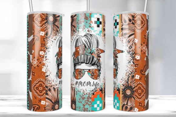 Mom Life Southwestern Tumbler Wrap: Graphics & Print Templates