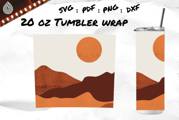 Mountain and Sun Graphics for Crafts