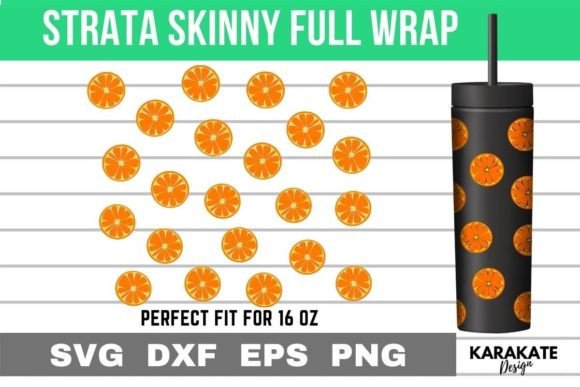 Orange Strata Skinny Wrap SVG: Graphics for Crafts & Content