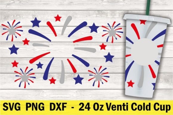 Patriotic Fireworks 24 Oz Cup Wrap: Graphics for Crafts
