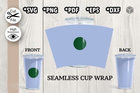 Perfect Wrap Template for 24 Oz Cold Cup: Graphics & Graphic Templates