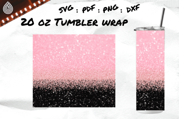 Pink and Black Glitter Graphics for Crafts