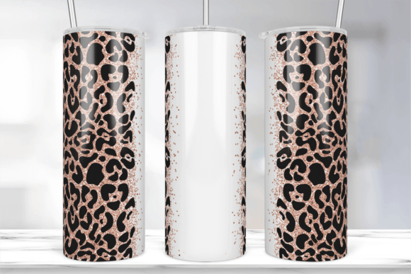 Rose Gold Glitter Leopard Tumbler Wrap: Graphics for Crafts