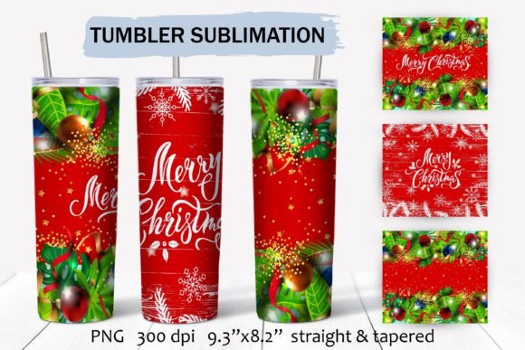 Tropical Christmas Tumbler Wraps: Graphics for Crafts-Driven Brands