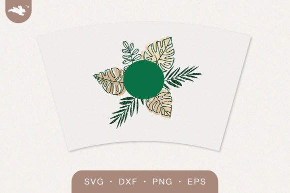 Tropical Leaves Cup Wrap: Graphics for Crafts & Content